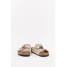 BIRKENSTOCK TAUPE ARIZONA REGULAR SOFT FOOTBED SUEDE LEATHER SANDALS